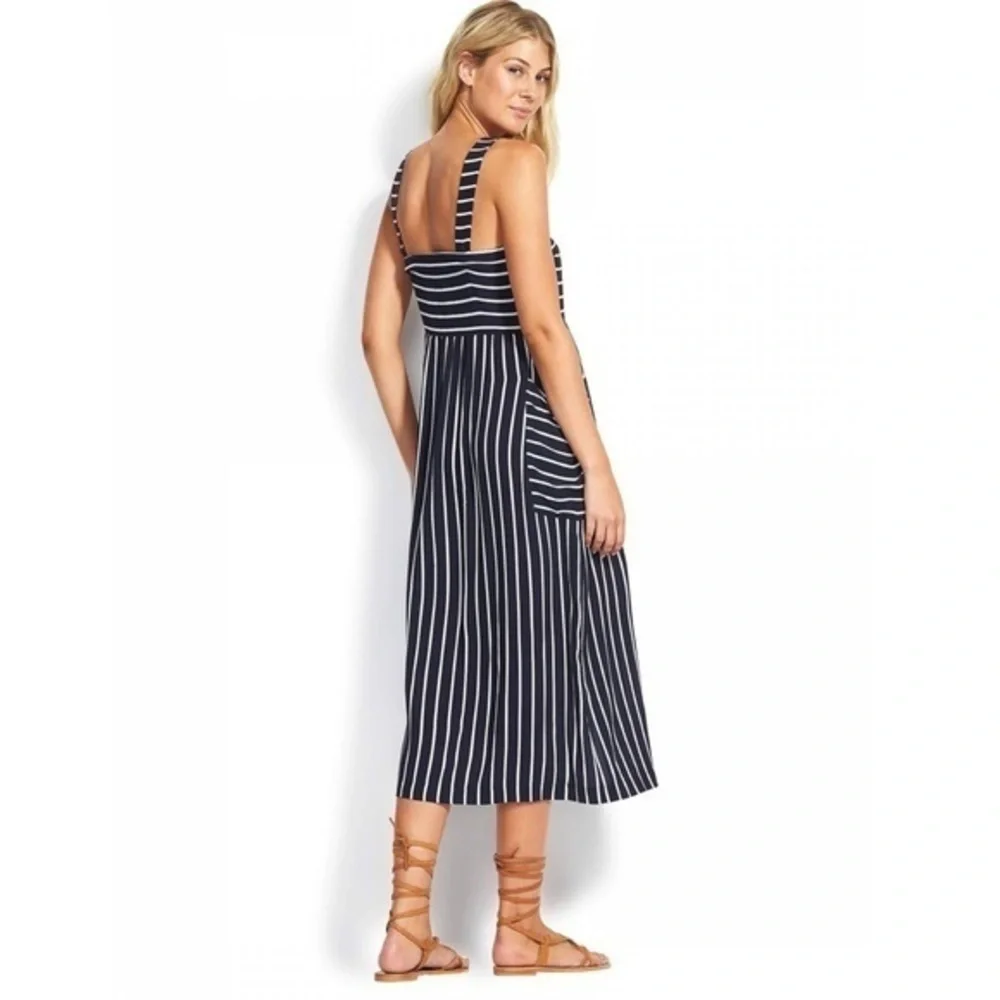 Seafolly Stripe Button Through  Dress NWT - Picture 3 of 8